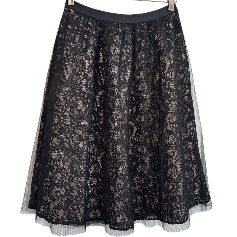 Express Black Lace Overlay A-Line Party Skirt Size 4